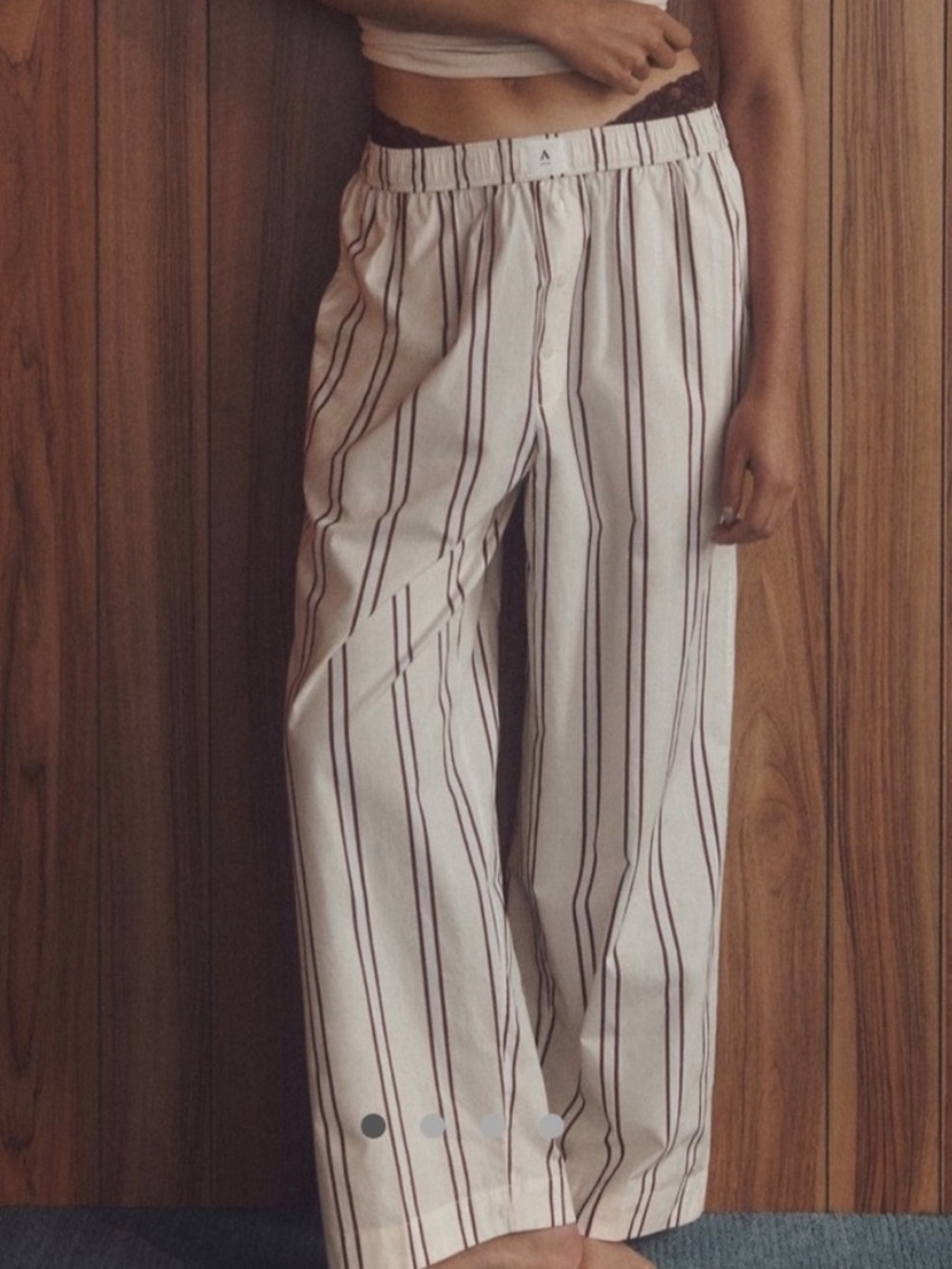 Anthropologie The Wren Stripe Boxer Pants in Neutral Motif